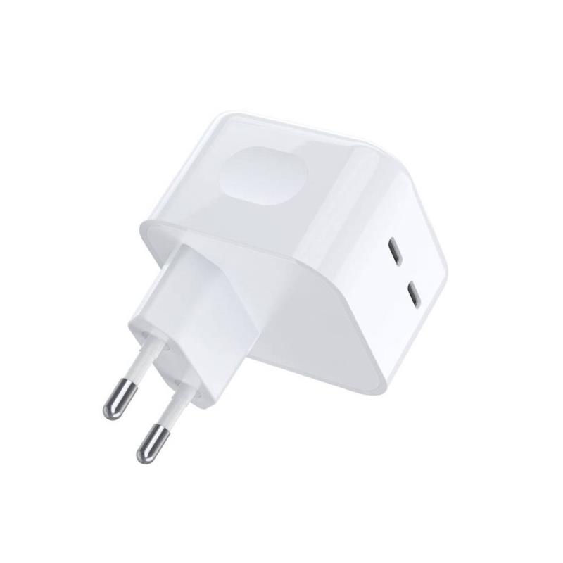 Φορτιστής Ταξιδίου Ταχείας Φόρτισης Choetech Q5008 με Διπλή Έξοδο 2xUSB C PD 35W Λευκό | Shopin.gr