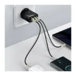 Φορτιστής Ταξιδίου Ταχείας Φόρτισης Baseus Compact με Τριπλή Έξοδο 2xUSB A & USB C PD QC 30W 3A Μαύρο | Shopin.gr