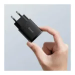Φορτιστής Ταξιδίου Ταχείας Φόρτισης Baseus Compact με Διπλή Έξοδο USB A & USB C PD QC 20W 3A Μαύρο | Shopin.gr