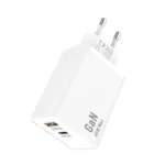Φορτιστής Ταξιδίου Ταχείας Φόρτισης inos με Διπλή Έξοδο USB A & USB C GaN PD QC 3.0 45W & USB C Καλώδιο 1m Λευκό | Shopin.gr