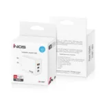 Φορτιστής Ταξιδίου Ταχείας Φόρτισης inos με Τριπλή Έξοδο USB A & 2xUSB C GaN PD QC 3.0 65W & Lightning Καλώδιο 1m Λευκό | Shopin.gr