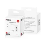 Φορτιστής Ταξιδίου Ταχείας Φόρτισης inos με Τριπλή Έξοδο USB A & 2xUSB C GaN PD QC 3.0 65W & USB C Καλώδιο 1m Λευκό | Shopin.gr