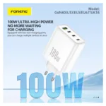 Φορτιστής Ταξιδίου Ταχείας Φόρτισης Foneng GaN40-EU με Τετραπλή Έξοδο USB A & 3xUSB C GaN 100W 5A Λευκό | Shopin.gr