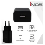 Φορτιστής Ταξιδίου με Έξοδο USB A 5W Μαύρο (Ασυσκεύαστο) | Shopin.gr