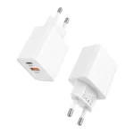 Φορτιστής Ταξιδίου Ταχείας Φόρτισης inos με Διπλή Έξοδο USB A & USB C PD QC 3.0 20W Λευκό | Shopin.gr