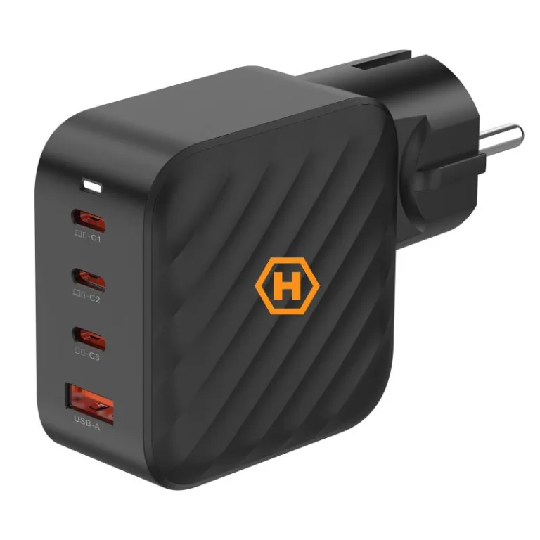 Φορτιστής Ταξιδίου Ταχείας Φόρτισης Hammer RapidCharge Duo με Τετραπλή Έξοδο USB A & 3xUSB C PD 100W Μαύρο | Shopin.gr