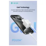 Φορτιστής Ταξιδίου Ταχείας Φόρτισης Devia RLC-543 Mini με Έξοδο USB C GaN PD 20W Extreme Λευκό | Shopin.gr