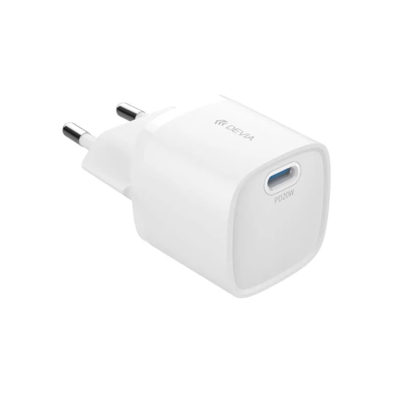 Φορτιστής Ταξιδίου Ταχείας Φόρτισης Devia RLC-543 Mini με Έξοδο USB C GaN PD 20W Extreme Λευκό | Shopin.gr