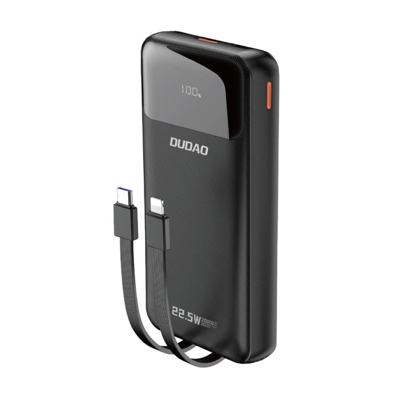 Φορτιστής Ανάγκης Dudao K15Pro PD 22.5W 20000mAh με Καλώδια USB C & Lightning Μαύρο | Shopin.gr