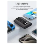 Φορτιστής Ανάγκης Devia EP202 MINI 22.5W 10000mAh με 2 Ενσωματωμένα Καλώδια Extreme Speed Ασημί | Shopin.gr