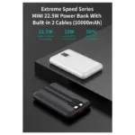 Φορτιστής Ανάγκης Devia EP202 MINI 22.5W 10000mAh με 2 Ενσωματωμένα Καλώδια Extreme Speed Γκρι | Shopin.gr