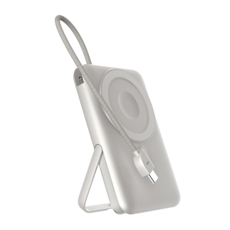 Φορτιστής Ανάγκης Devia EP203 Magnetic 4 σε 1 22.5W 10000mAh με Βραχίονα Στήριξης & Ενσωματωμένο Καλώδιο Extreme Speed Ασημί | Shopin.gr