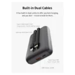 Φορτιστής Ανάγκης Devia EP208 MINI 22.5W 20000mAh με 2 Ενσωματωμένα Καλώδια Ultra4 Γκρι | Shopin.gr