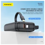 Φορτιστής Ανάγκης Foneng PX105 Mini 22.5W 10000mAh με 2 Ενσωματωμένα Καλώδια Λευκό | Shopin.gr