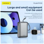 Φορτιστής Ανάγκης Foneng PX128 65W 30000mAh με 3 Θύρες Σκούρο Γκρι | Shopin.gr
