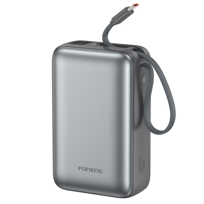 Φορτιστής Ανάγκης Foneng PX128 65W 30000mAh με 3 Θύρες Σκούρο Γκρι | Shopin.gr