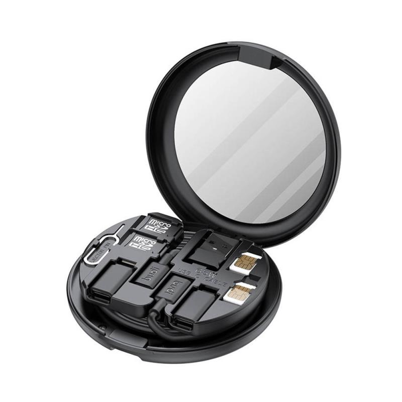 Ασύρματη Βάση Φόρτισης  12 σε 1 Budi 15W με Πολυλειτουργικό Κιτ για Smartphones Μαύρο | Shopin.gr