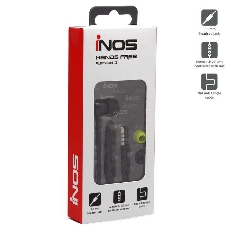 Hands Free Mono inos 3.5mm Flatron II με Μικρά Ακουστικά Μαύρο | Shopin.gr