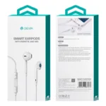 Hands Free Stereo Devia EM022 Earpods 3.5mm με Χειριστήριο & Μικρόφωνο Λευκό | Shopin.gr