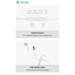 Hands Free Stereo A3 Devia EM108 3.5mm Kintone Λευκό | Shopin.gr