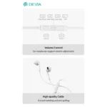 Hands Free Stereo A3 Devia EM109 USB C Kintone Λευκό | Shopin.gr