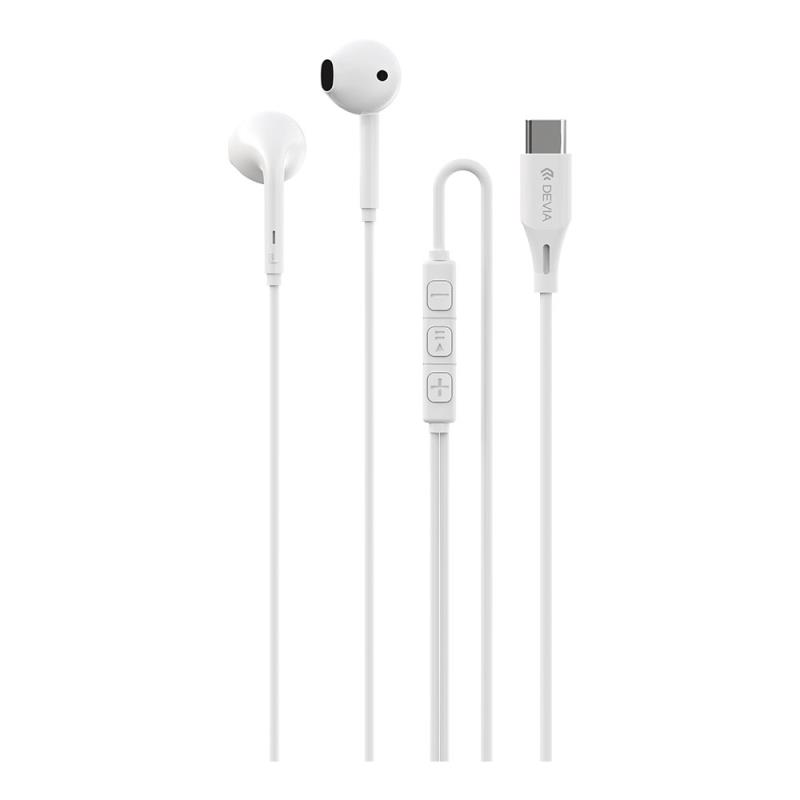 Hands Free Stereo A3 Devia EM109 USB C Kintone Λευκό | Shopin.gr