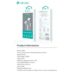 Hands Free Stereo Devia EM106 A2 3.5mm Kintone Λευκό | Shopin.gr