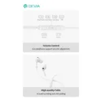 Hands Free Stereo Devia EM107 A2 USB C Kintone Λευκό | Shopin.gr