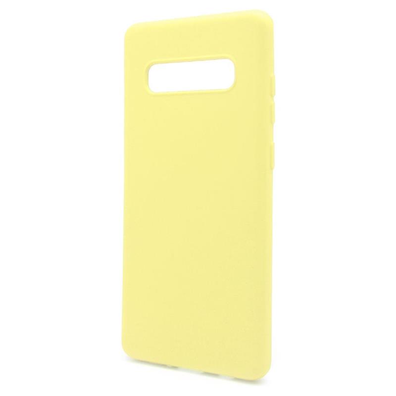 Θήκη Liquid Silicon inos Samsung G975F Galaxy S10 Plus L-Cover Κίτρινο | Shopin.gr