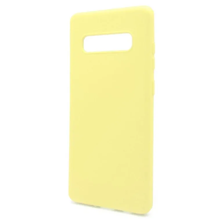 Θήκη Liquid Silicon inos Samsung G975F Galaxy S10 Plus L-Cover Κίτρινο | Shopin.gr