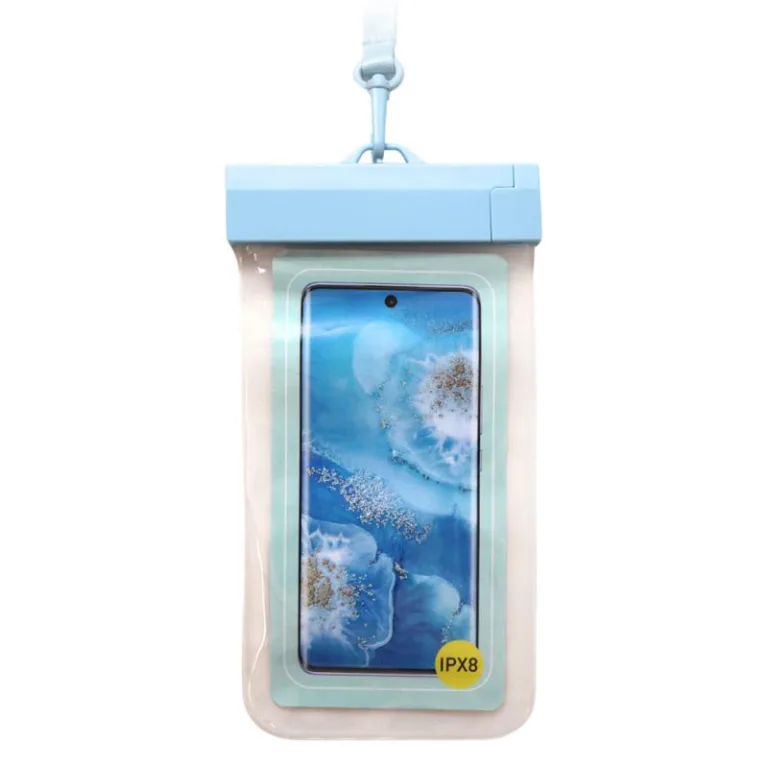 Waterproof Θήκη inos για Smartphones έως 6.9" Διάφανο-Γαλάζιο | Shopin.gr