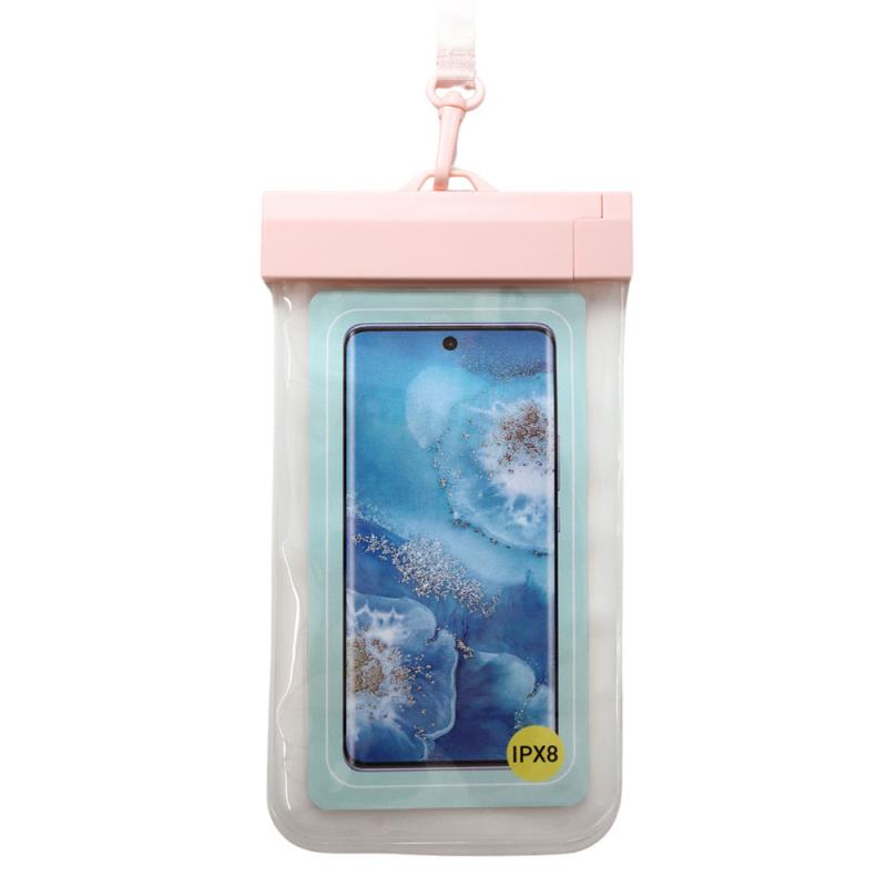 Waterproof Θήκη inos για Smartphones έως 6.9" Διάφανο-Ροζ | Shopin.gr