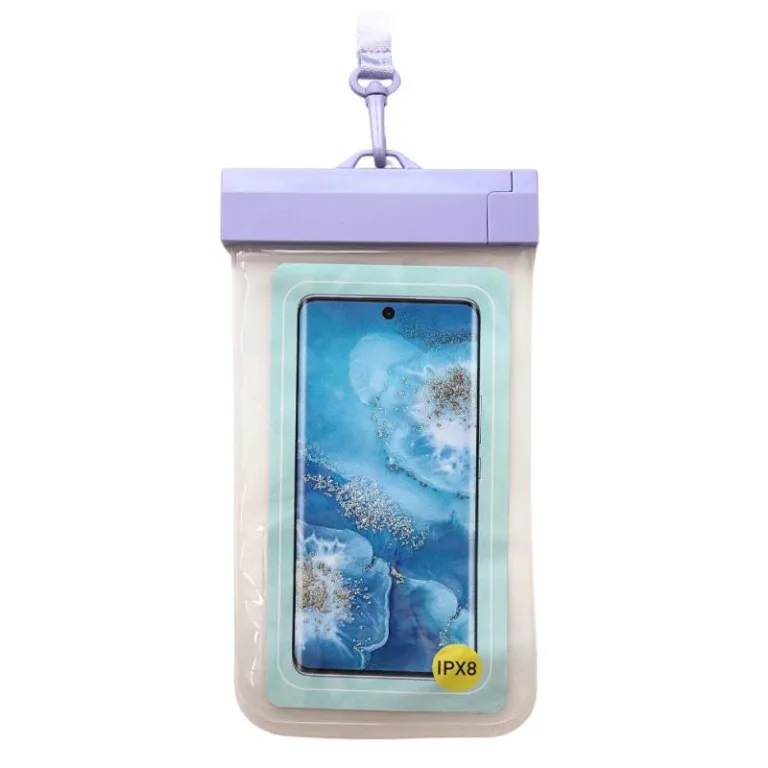 Waterproof Θήκη inos για Smartphones έως 6.9" Διάφανο-Λιλά | Shopin.gr