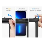 Universal Αδιάβροχη Θήκη Spigen A601 για Smartphones έως 6.9" Μαύρο (2 τεμ.) | Shopin.gr