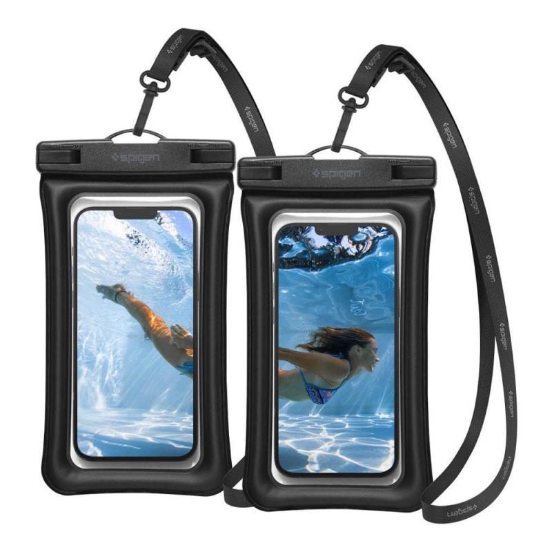 Universal Αδιάβροχη Θήκη Spigen A610 για Smartphones έως 6.9" Μαύρο (2 τεμ.) | Shopin.gr
