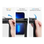 Universal Αδιάβροχη Θήκη Spigen A610 για Smartphones έως 6.9" Μαύρο (1 τεμ.) | Shopin.gr