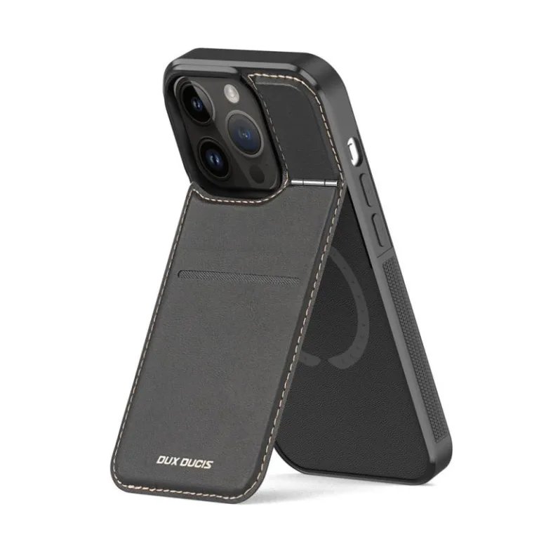 Θήκη Δερμάτινη Dux Ducis Rafi Mag 3 σε 1 MagSafe RFID Blocker Apple iPhone 14 Pro Max με Stand Μαύρο | Shopin.gr