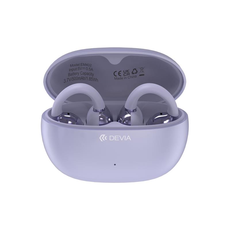 True Wireless Ακουστικά Bluetooth Devia EM402 OWS Pro2 Clip-On Μωβ | Shopin.gr
