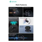 True Wireless Ακουστικά Bluetooth Devia EM043 OWS Ultra1 Open Χρυσό | Shopin.gr