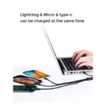 Καλώδιο Σύνδεσης USB 2.0 Devia EC048 Braided 3 σε 1 USB A σε Micro USB & USB C & Lightning 15W 1.2m Gracious Μαύρο | Shopin.gr