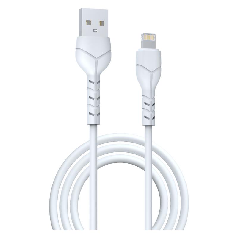 Καλώδιο Σύνδεσης USB 2.0 Devia EC406 V2 USB A σε Lightning 10.5W 1m Kintone Λευκό | Shopin.gr