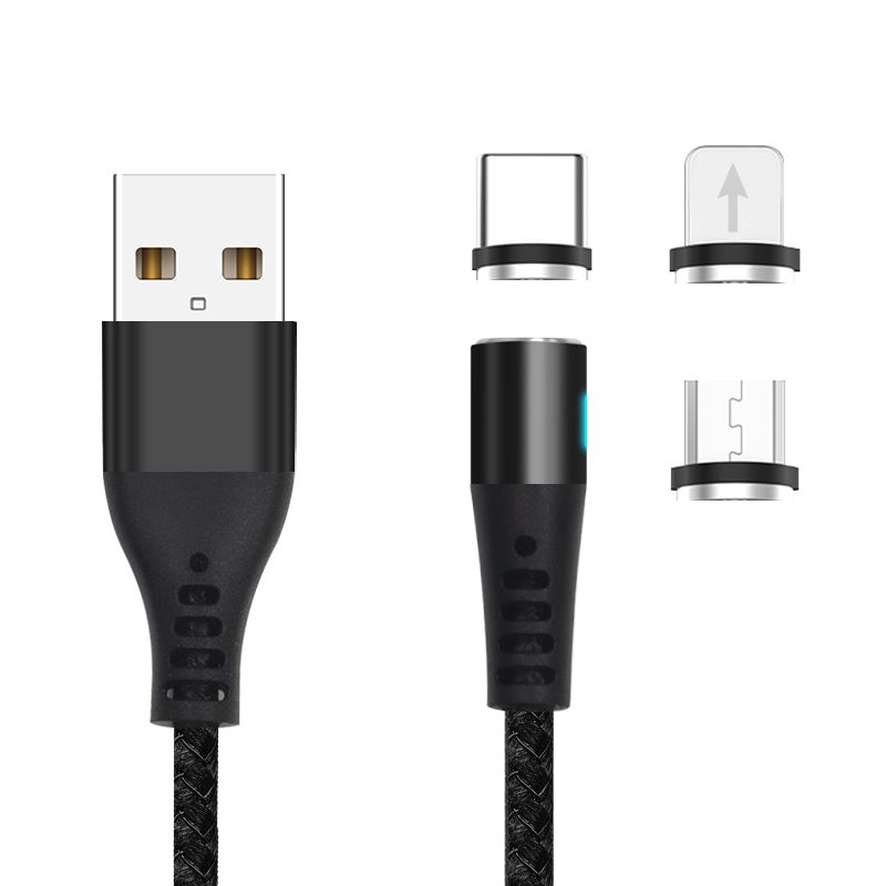 Καλώδιο Σύνδεσης USB 2.0 Maxlife MXUC-02 Magnetic Braided USB A σε Lightning & USB C & Micro USB 10W 1m Μαύρο | Shopin.gr
