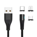 Καλώδιο Σύνδεσης USB 2.0 Maxlife MXUC-02 Magnetic Braided USB A σε Lightning & USB C & Micro USB 10W 1m Μαύρο | Shopin.gr