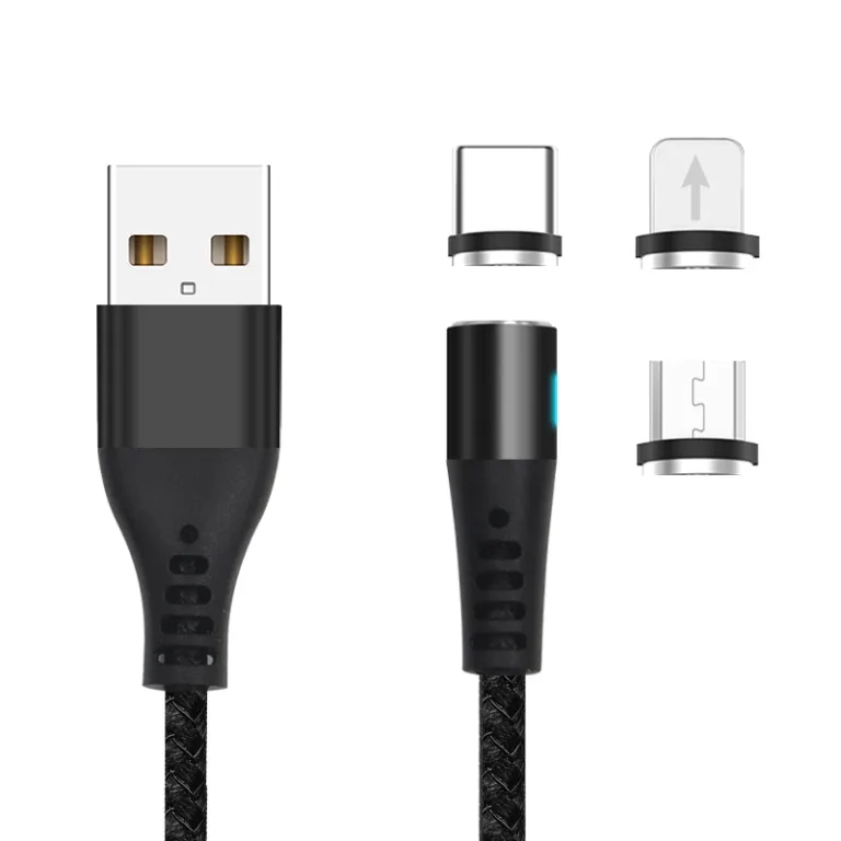 Καλώδιο Σύνδεσης USB 2.0 Maxlife MXUC-02 Magnetic Braided USB A σε Lightning & USB C & Micro USB 10W 1m Μαύρο | Shopin.gr