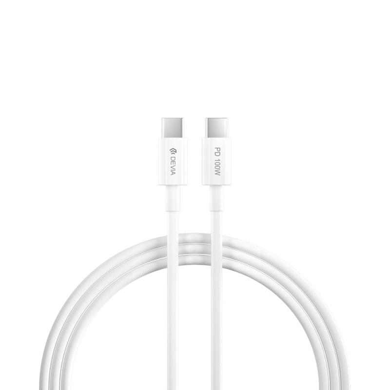 Καλώδιο Σύνδεσης USB 2.0 Devia EC317 USB C σε USB C PD 100W 1.5m Smart Λευκό | Shopin.gr