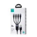 Καλώδιο Σύνδεσης USB 2.0 4 σε 1 Joyroom Braided S-1T4018A18 USB A σε micro USB & USB C & 2xLightning 17.5W 1.2m Μαύρο | Shopin.gr