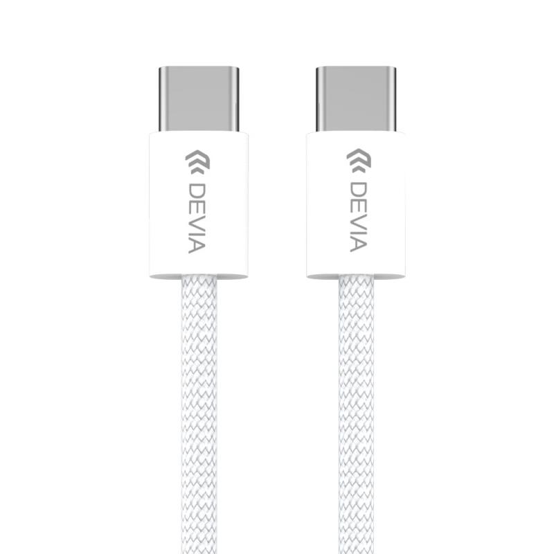 Καλώδιο Σύνδεσης USB 2.0 Devia EC325 Braided USB C σε USB C PD 60W 1m Smart Λευκό | Shopin.gr