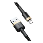 Καλώδιο Σύνδεσης USB 2.0 Baseus Cafule USB A σε Lightning 12W 2.4A 1m Μαύρο-Χρυσό | Shopin.gr
