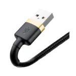 Καλώδιο Σύνδεσης USB 2.0 Baseus Cafule USB A σε Lightning 12W 2.4A 1m Μαύρο-Χρυσό | Shopin.gr