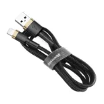 Καλώδιο Σύνδεσης USB 2.0 Baseus Cafule USB A σε Lightning 12W 2.4A 1m Μαύρο-Χρυσό | Shopin.gr
